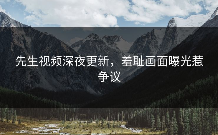 先生视频深夜更新，羞耻画面曝光惹争议