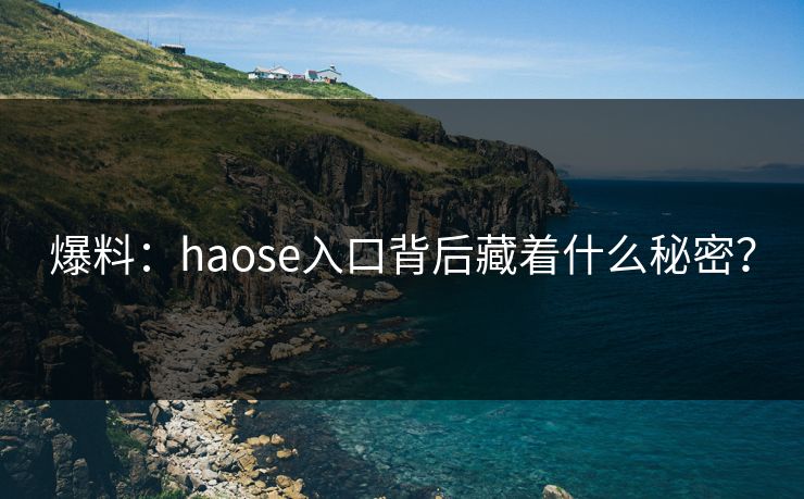 爆料：haose入口背后藏着什么秘密？