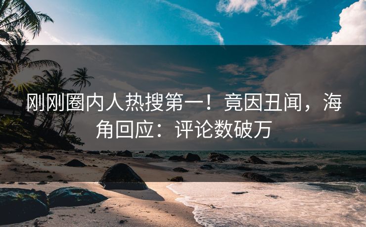 刚刚圈内人热搜第一！竟因丑闻，海角回应：评论数破万