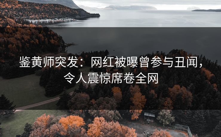 鉴黄师突发：网红被曝曾参与丑闻，令人震惊席卷全网