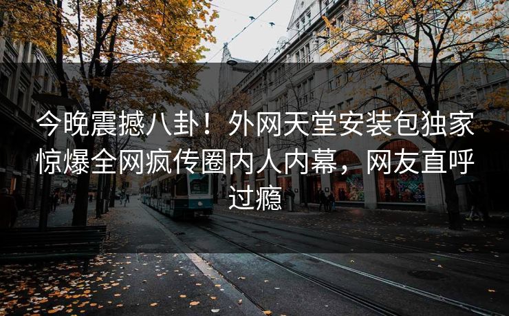 今晚震撼八卦！外网天堂安装包独家惊爆全网疯传圈内人内幕，网友直呼过瘾