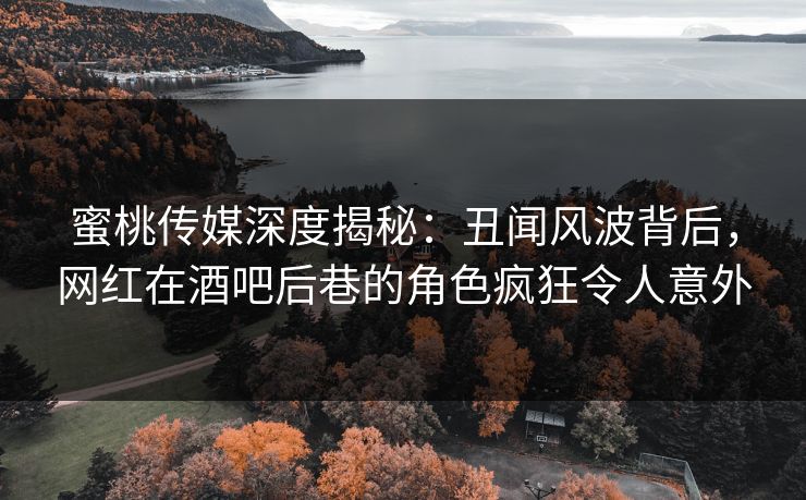 蜜桃传媒深度揭秘：丑闻风波背后，网红在酒吧后巷的角色疯狂令人意外